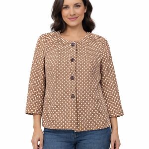 Talbots Brown Geometric Pattern Jacket